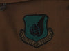 Khaki army surplus  bag with emblem.